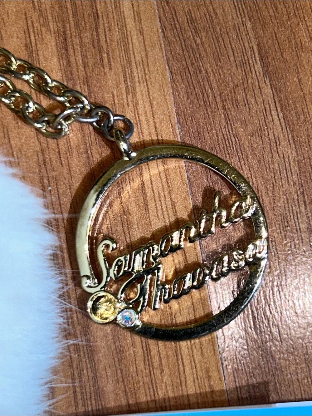 NWOT Samantha Thavasa Faux Fur Puff Keychain with Charm